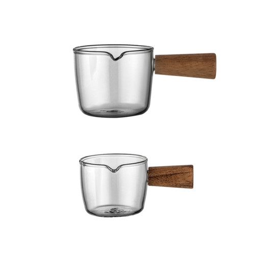 2 Piece Borosilicate Wooden Handle Glasses