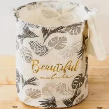 Leaf Print Foldable Laundry Basket
