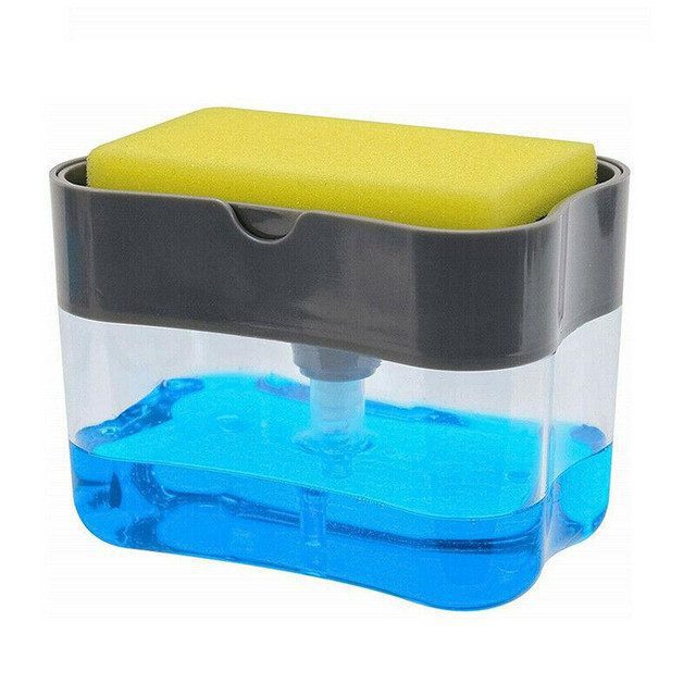 2 in 1 Pump Soap Dispenser and Sponge Holder