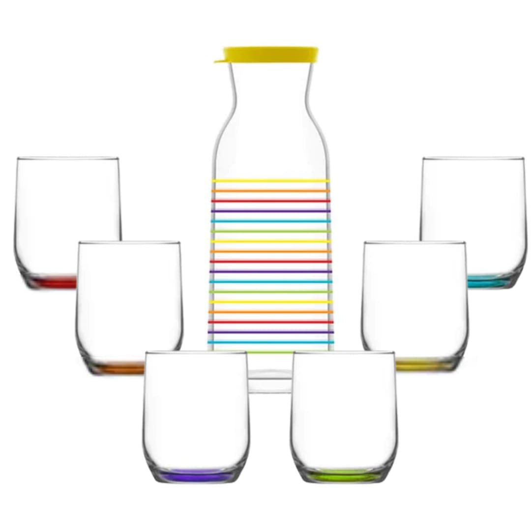 LAV 7 Piece Rainbow Water Glass Set