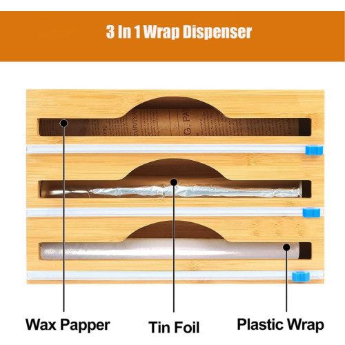Mnm Box Deals | 3 In 1 Bamboo Food Wrap Dispenser 3 in 1 Bamboo Food Wrap Dispenser - Image 3