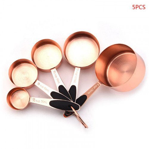 5 Piece Rose Gold Measuring Cup Set