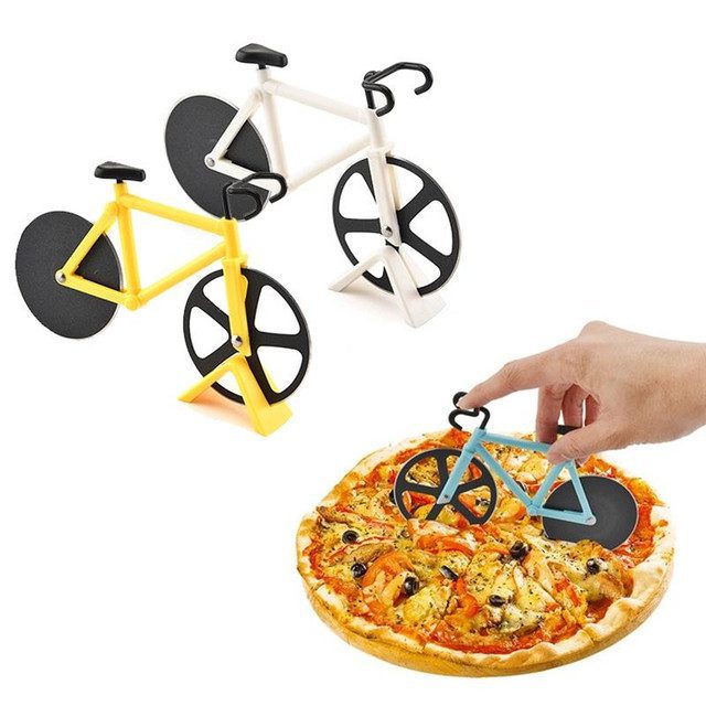 Bicycle Pizza Cutter with Stand