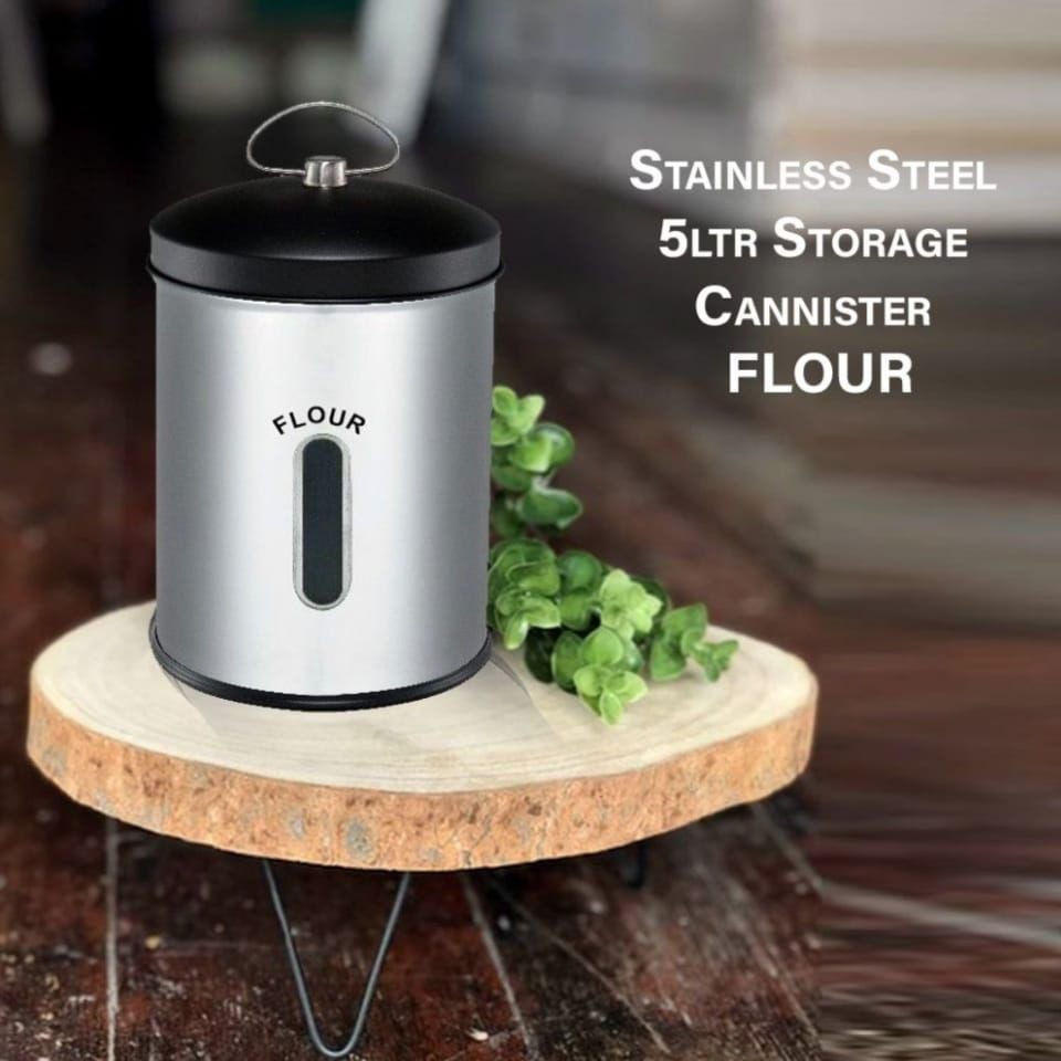 Mnm Box Deals | Stainless Steel 5Ltr Storage Canister-Flour Stainless Steel 5Ltr Storage Canister-Flour - Image 3