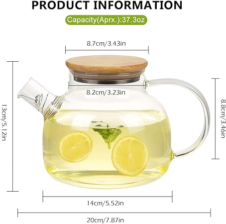 Mnm Box Deals | Borosilicate Glass Tea Pot With Bamboo Lid Borosilicate Glass Tea Pot with Bamboo Lid - Image 7