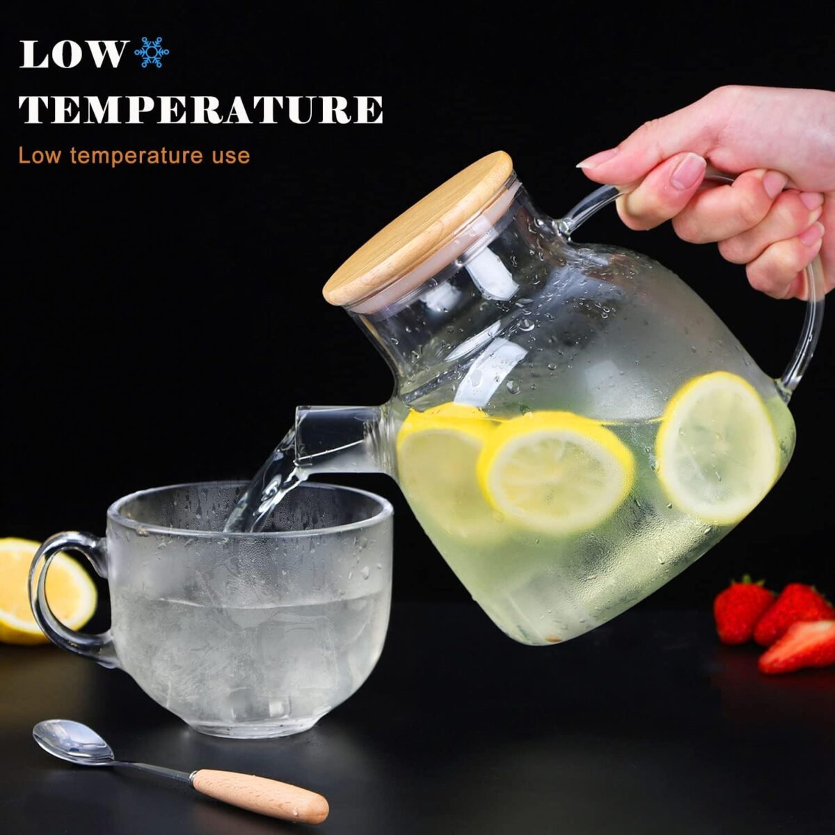 Mnm Box Deals | Borosilicate Glass Tea Pot With Bamboo Lid Borosilicate Glass Tea Pot with Bamboo Lid - Image 2
