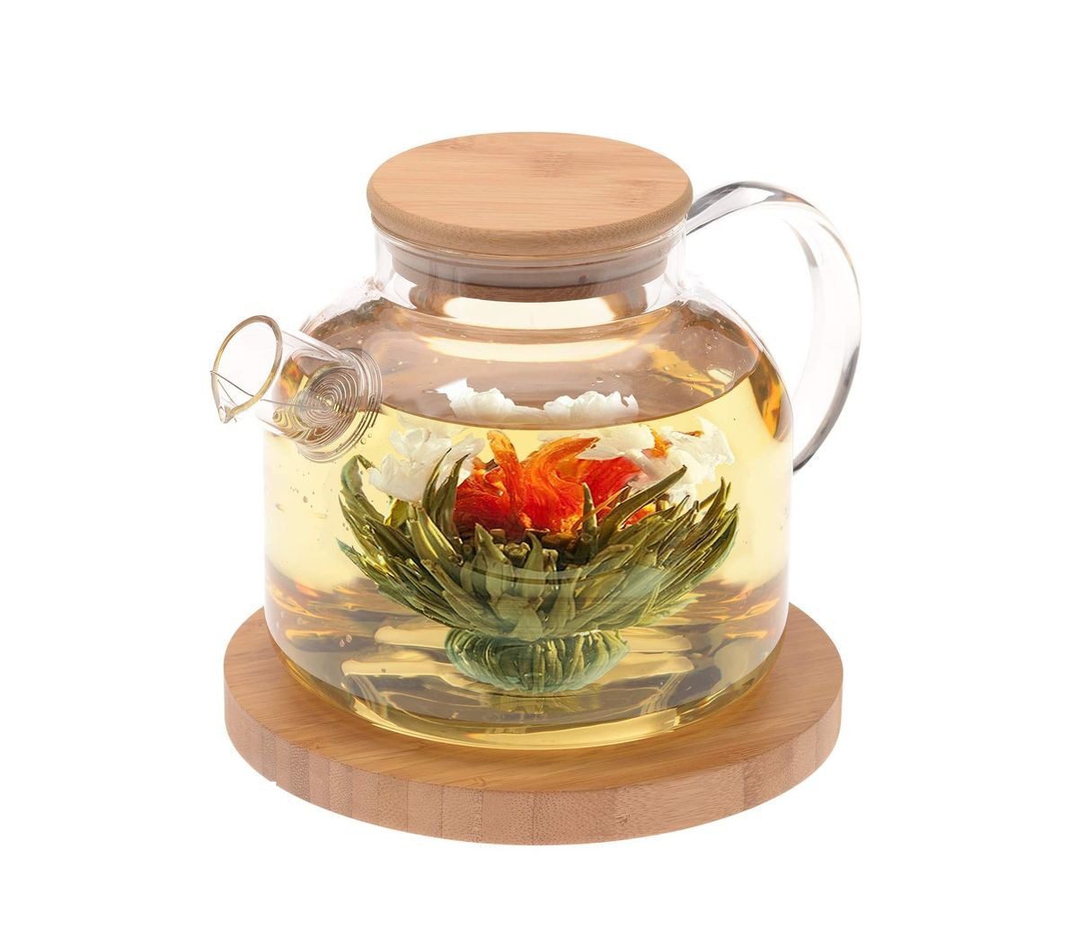 Mnm Box Deals | Borosilicate Glass Tea Pot With Bamboo Lid Borosilicate Glass Tea Pot with Bamboo Lid - Image 5