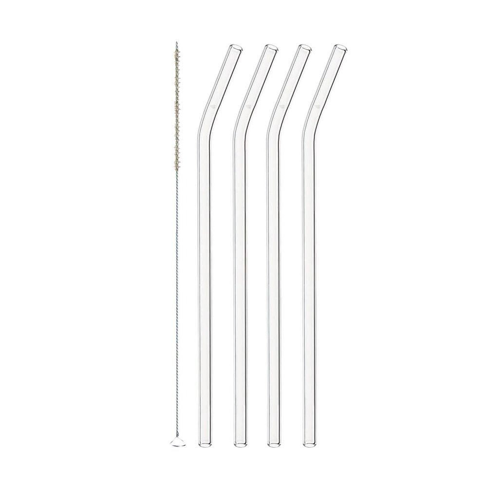 Reusable Glass Straw With Brush-4 Pack