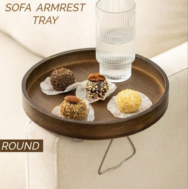 Mnm Box Deals | Wooden Clip-On Sofa Armrest Tray Table Wooden Clip-On Sofa Armrest Tray Table - Image 2