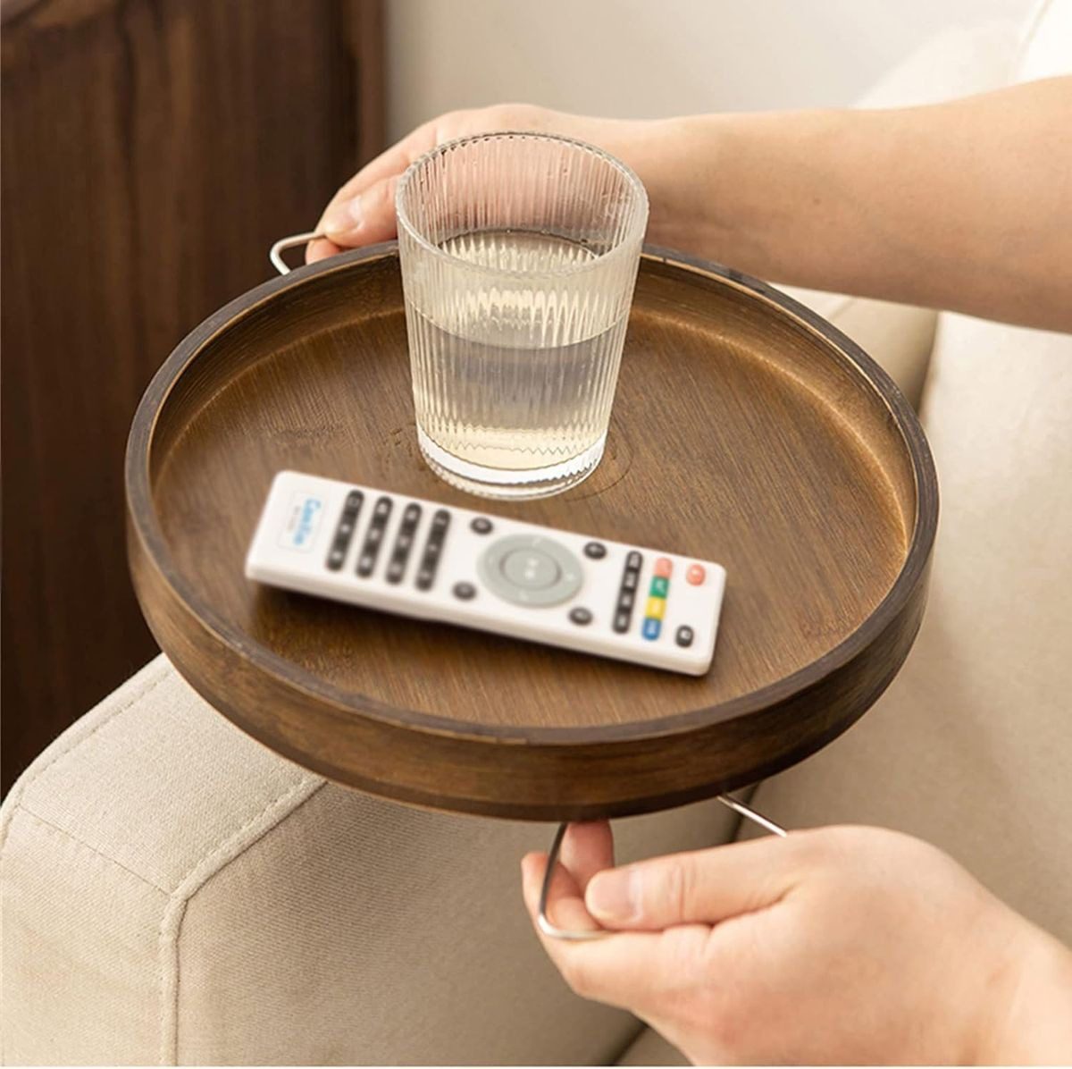 Mnm Box Deals | Wooden Clip-On Sofa Armrest Tray Table Wooden Clip-On Sofa Armrest Tray Table - Image 4