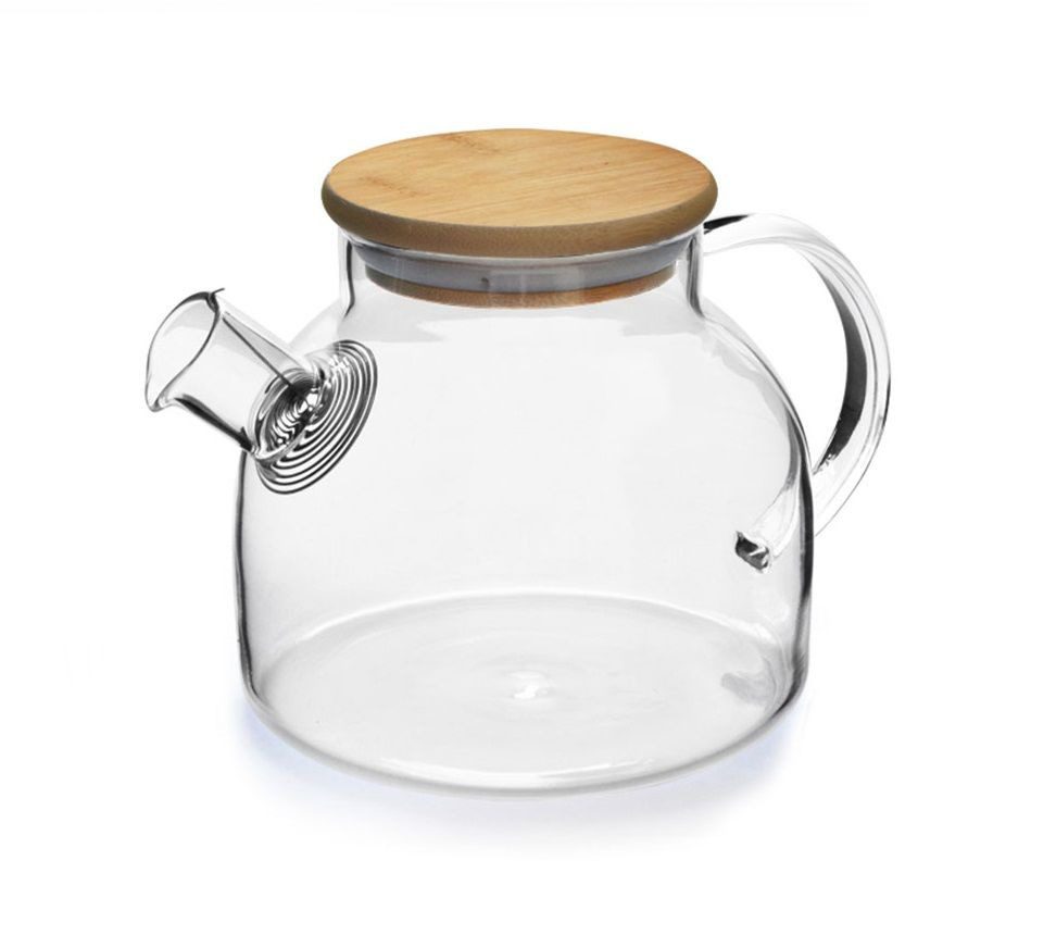 Mnm Box Deals | Borosilicate Glass Tea Pot With Bamboo Lid Borosilicate Glass Tea Pot with Bamboo Lid