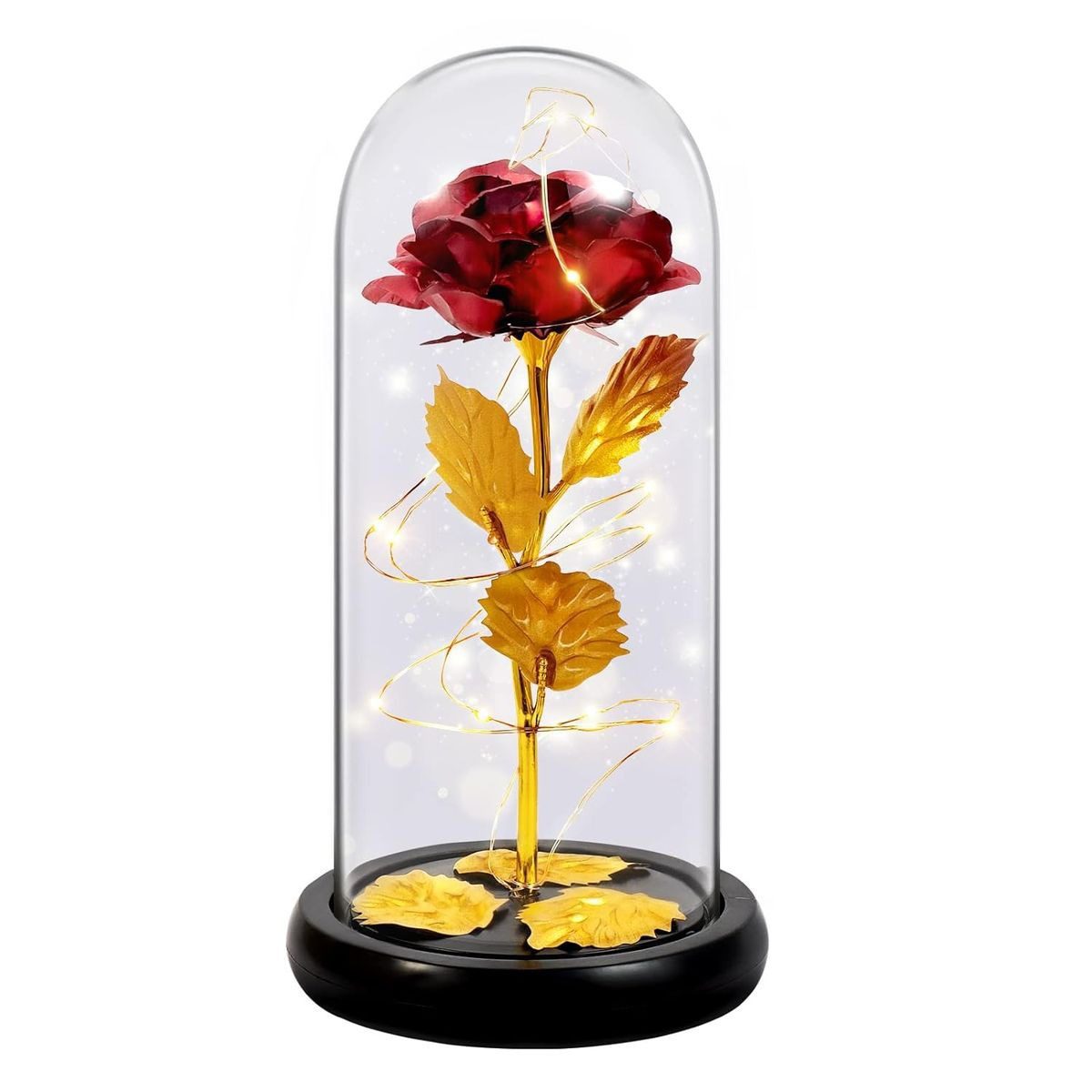 Forever Rose with LED Light and Dome