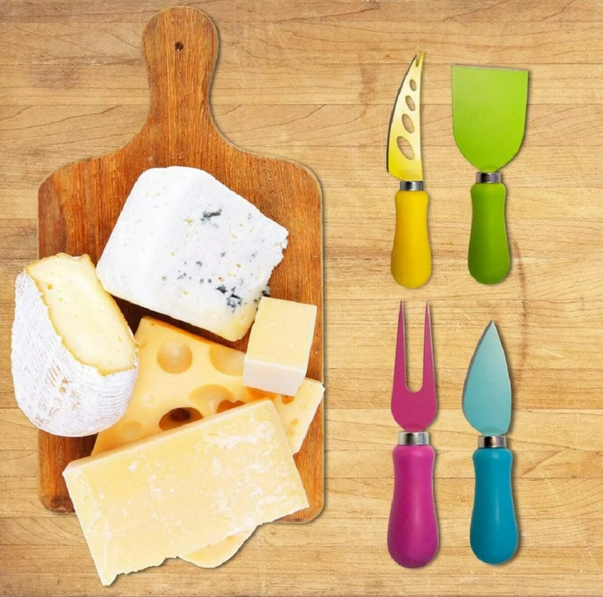 Mnm Box Deals | 4 Piece Multi-Color Cheese Knife Set 4 Piece Multi-color Cheese Knife Set - Image 3