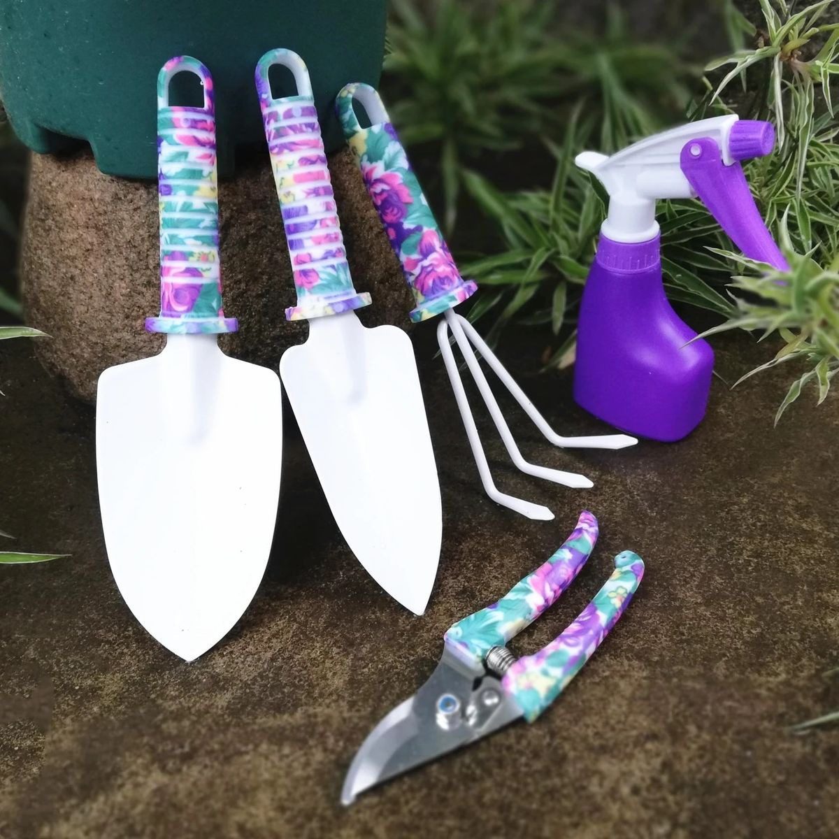 Mnm Box Deals | 5 Piece Purple Floral Gardening Tool Set 5 Piece Purple Floral Gardening Tool Set - Image 4