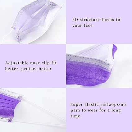 Mnm Box Deals | 50 Purple Disposable Surgical Face Mask 50 Purple Disposable Surgical Face Mask - Image 5