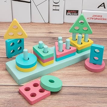 4 Column Montessori Wooden Toys Pastel