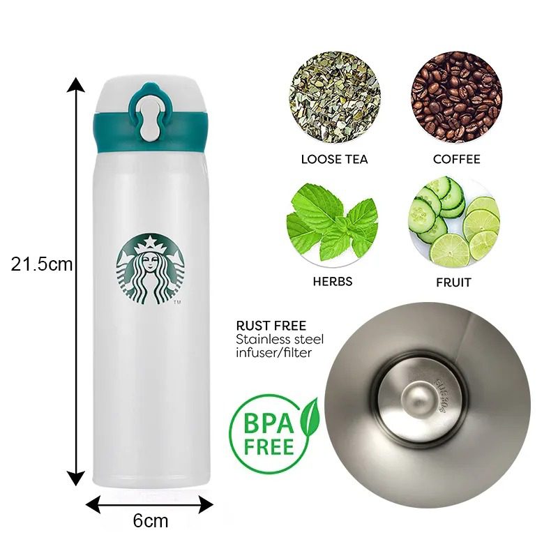 Mnm Box Deals | Starbucks Thermos Flask Cup White &Amp; Green Starbucks Thermos Flask Cup White & Green - Image 4