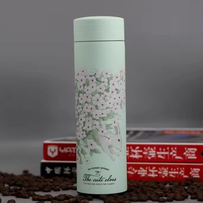 500ml Floral Flask Thermos Cup with Strainer