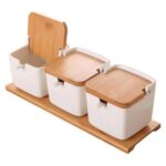 Mnm Box Deals | Ceramic Spice Rack With Bamboo Lids MnM Box Deals | Ceramic Spice Rack with Bamboo Lids