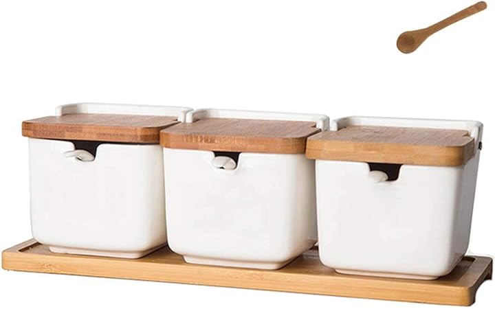 Mnm Box Deals | Ceramic Spice Rack With Bamboo Lids Ceramic Spice Rack with Bamboo Lids - Image 10