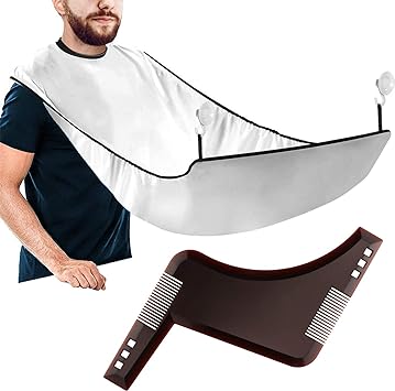 Beard Apron and Beard Shaping Tool Set