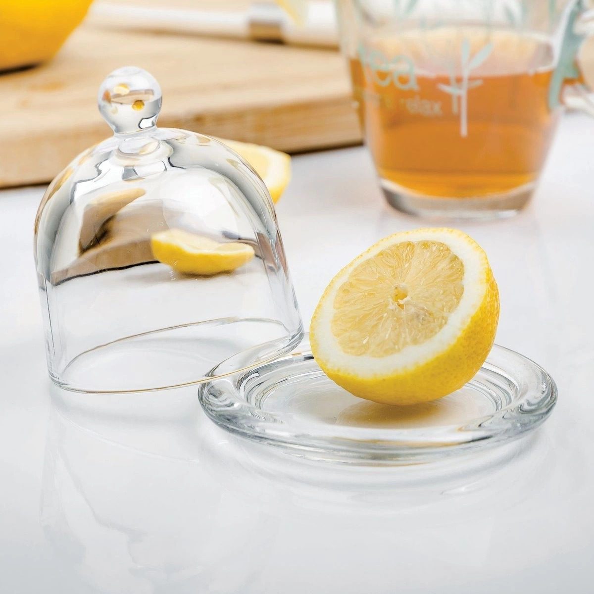 Lemon Glass Cover with Serving Tray