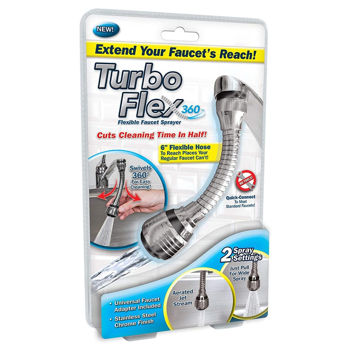 Mnm Box Deals | Turbo Flex 360 Flexible Faucet Sprayer Turbo Flex 360 Flexible Faucet Sprayer - Image 2