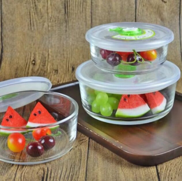 3 Piece Microwave Glass Crisper Bowls