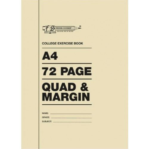 Freedom Stationary A4-72 Pages Quad and Margin