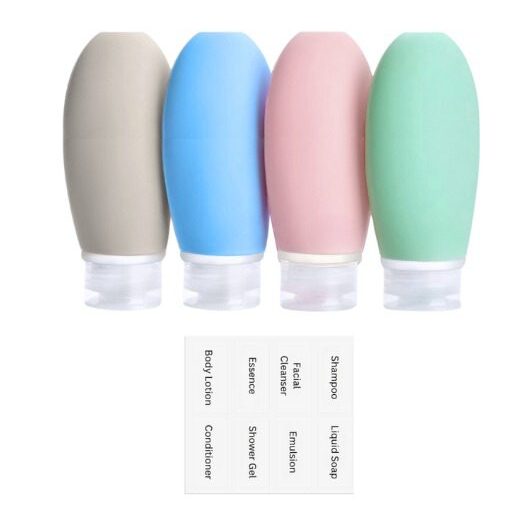 4 Piece Silicone Travel Bottle Set