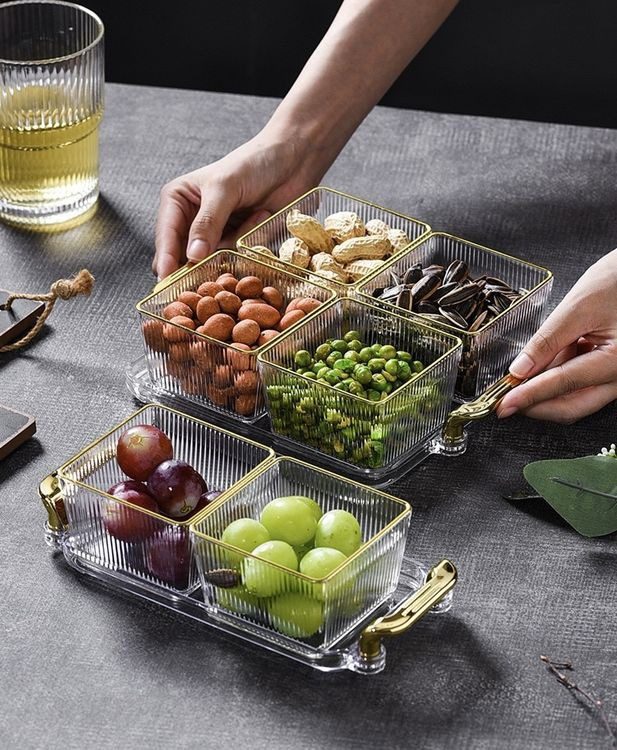 Mnm Box Deals | Acrylic Snack Storage Box With Tray 6 Division Acrylic Snack Storage Box with Tray 6 Division - Image 4