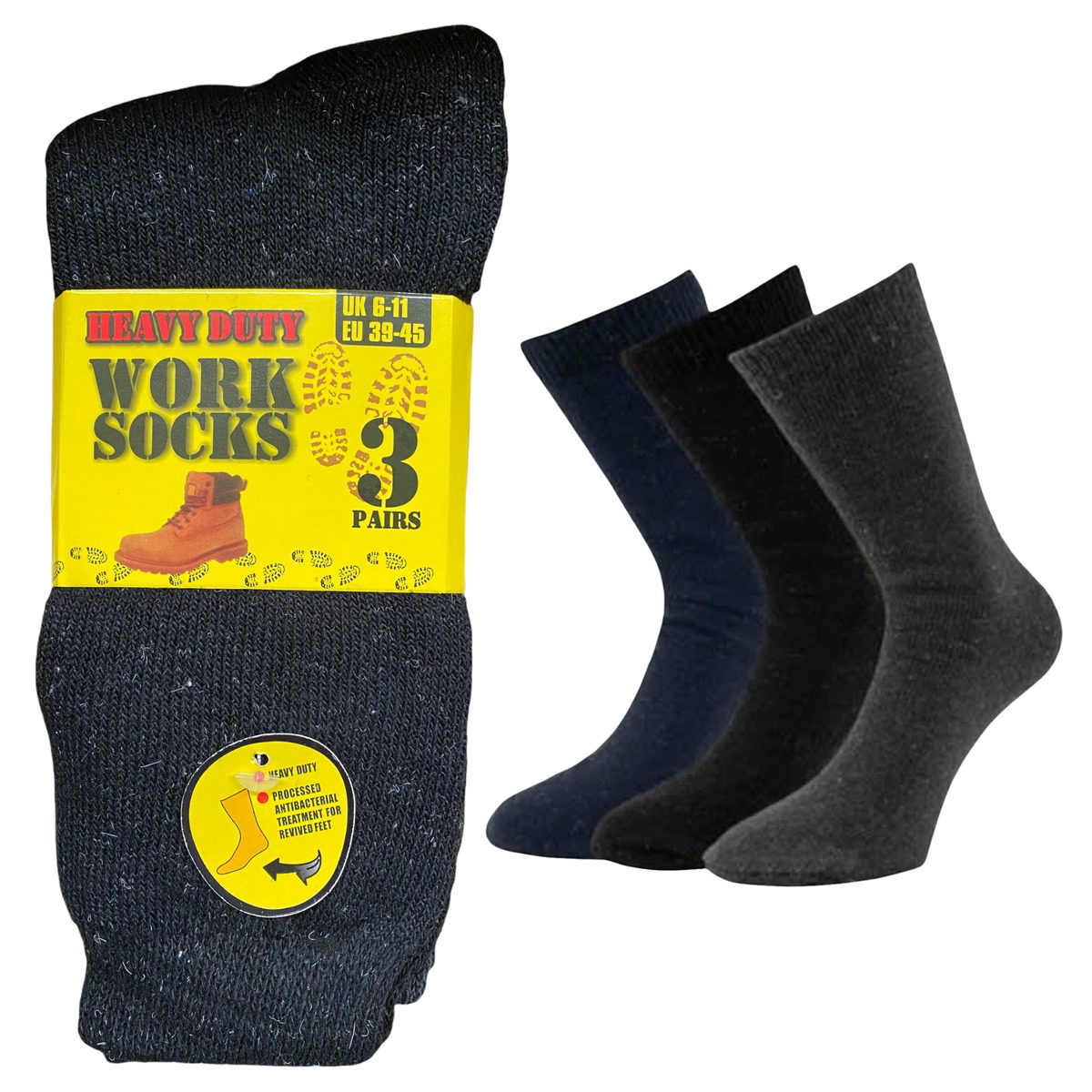 3 Pairs of Heavy Duty Work Socks