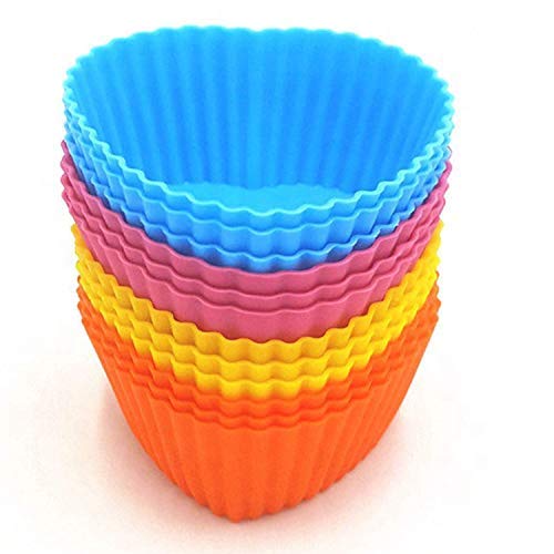 12 Piece Heart Shape Silicone Cupcake Moulds