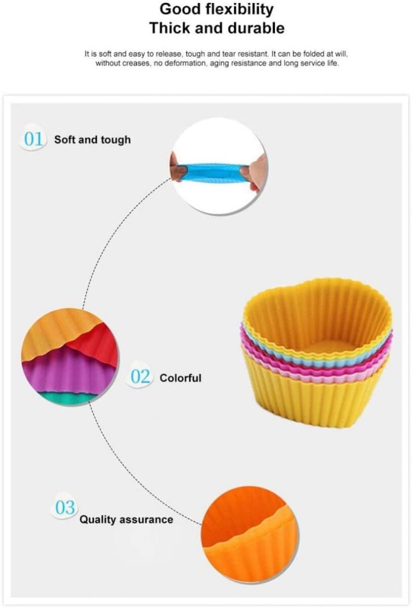 Mnm Box Deals | 12 Piece Heart Shape Silicone Cupcake Moulds 12 Piece Heart Shape Silicone Cupcake Moulds - Image 5