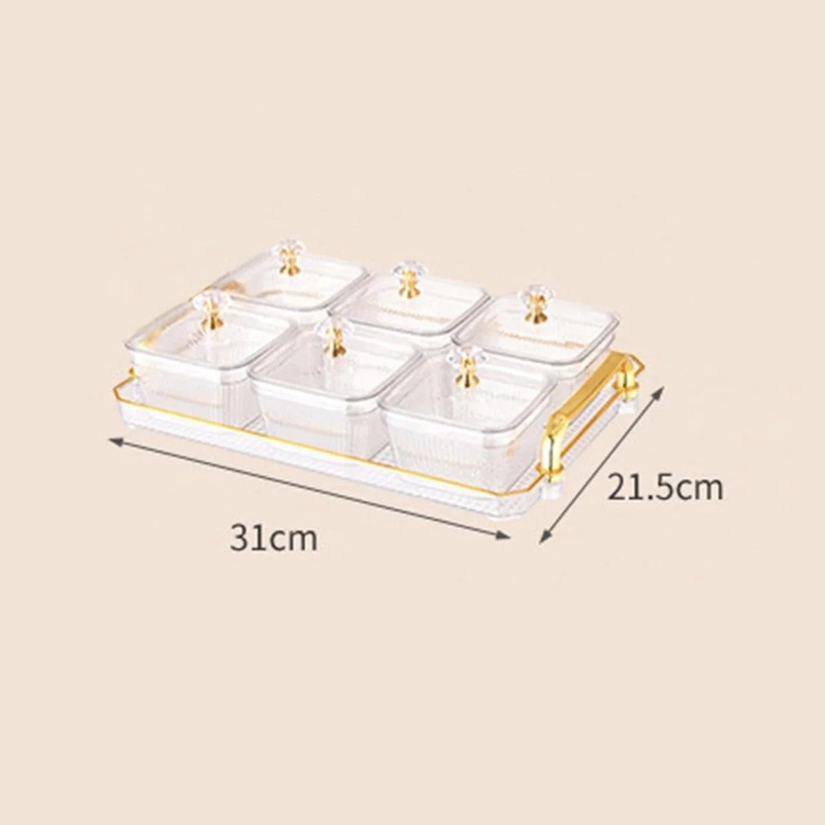 Mnm Box Deals | Acrylic Snack Storage Box With Tray 6 Division Acrylic Snack Storage Box with Tray 6 Division - Image 7