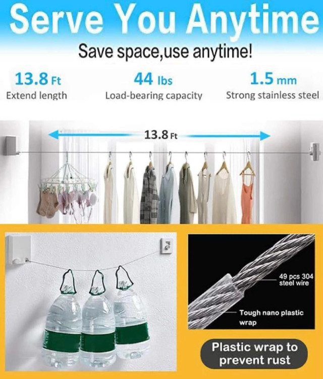 Mnm Box Deals | 4.2M Retractable Indoor Clothesline 4.2m Retractable Indoor Clothesline - Image 6