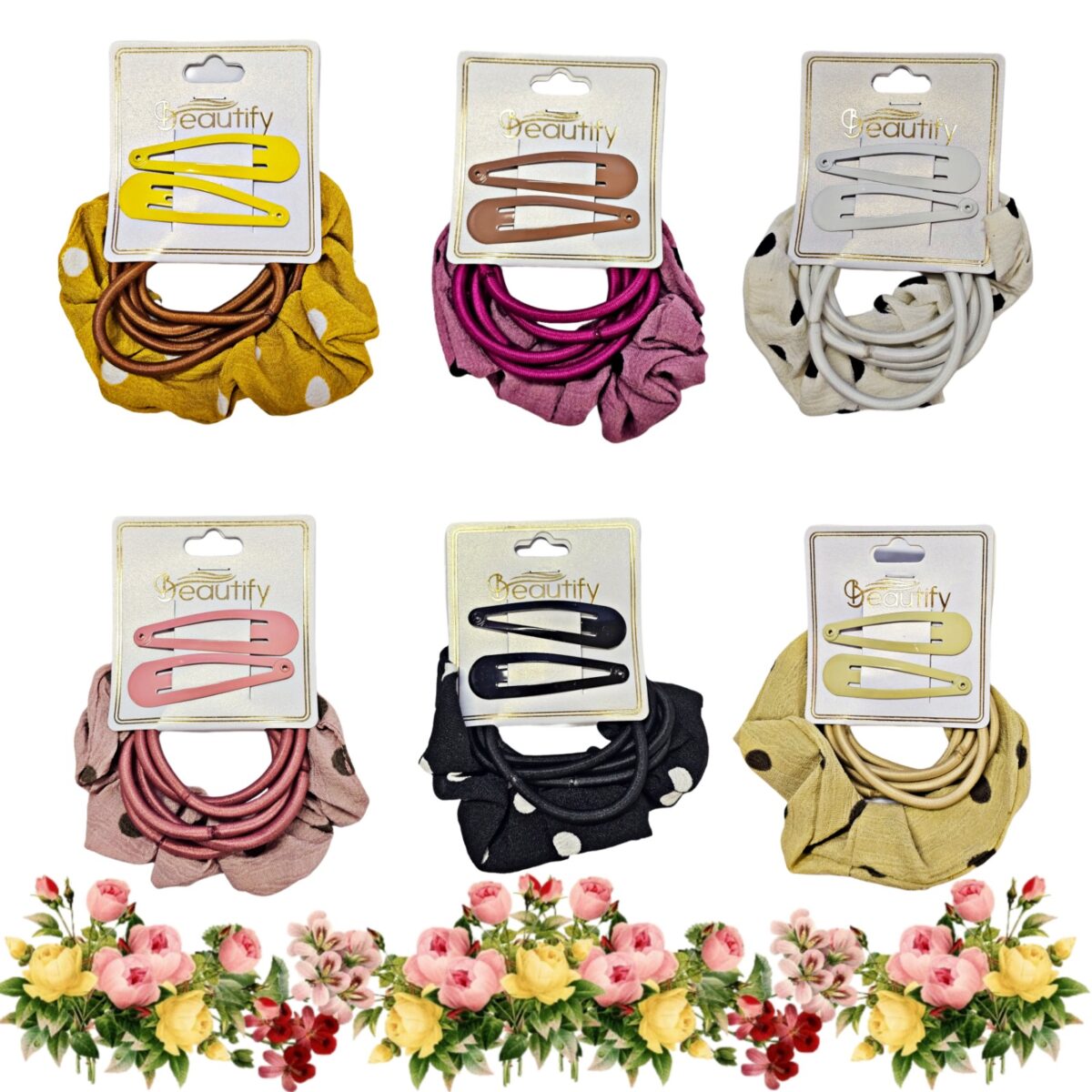 8 Piece Polka Dot Hair Ties
