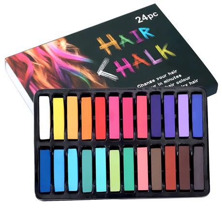 24 Piece Assorted Colour Hair Chalk