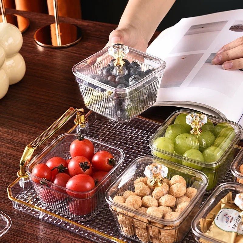 Mnm Box Deals | Acrylic Snack Storage Box With Tray 6 Division Acrylic Snack Storage Box with Tray 6 Division - Image 3