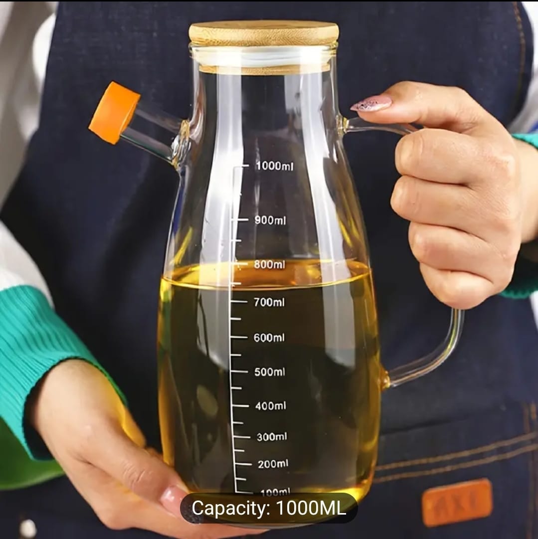 Mnm Box Deals | 1L Borosilicate Oil Jug W/ Bamboo Lid 1L Borosilicate Oil Jug w/ Bamboo Lid - Image 4