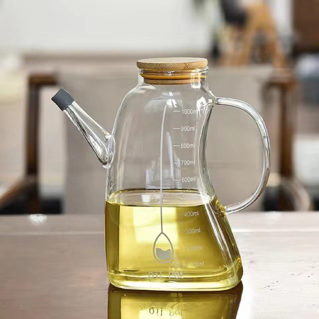Mnm Box Deals | 1L Borosilicate Oil Jug W/ Bamboo Lid 1L Borosilicate Oil Jug w/ Bamboo Lid - Image 3