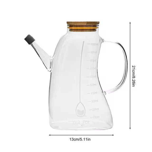 Mnm Box Deals | 1L Borosilicate Oil Jug W/ Bamboo Lid 1L Borosilicate Oil Jug w/ Bamboo Lid - Image 5