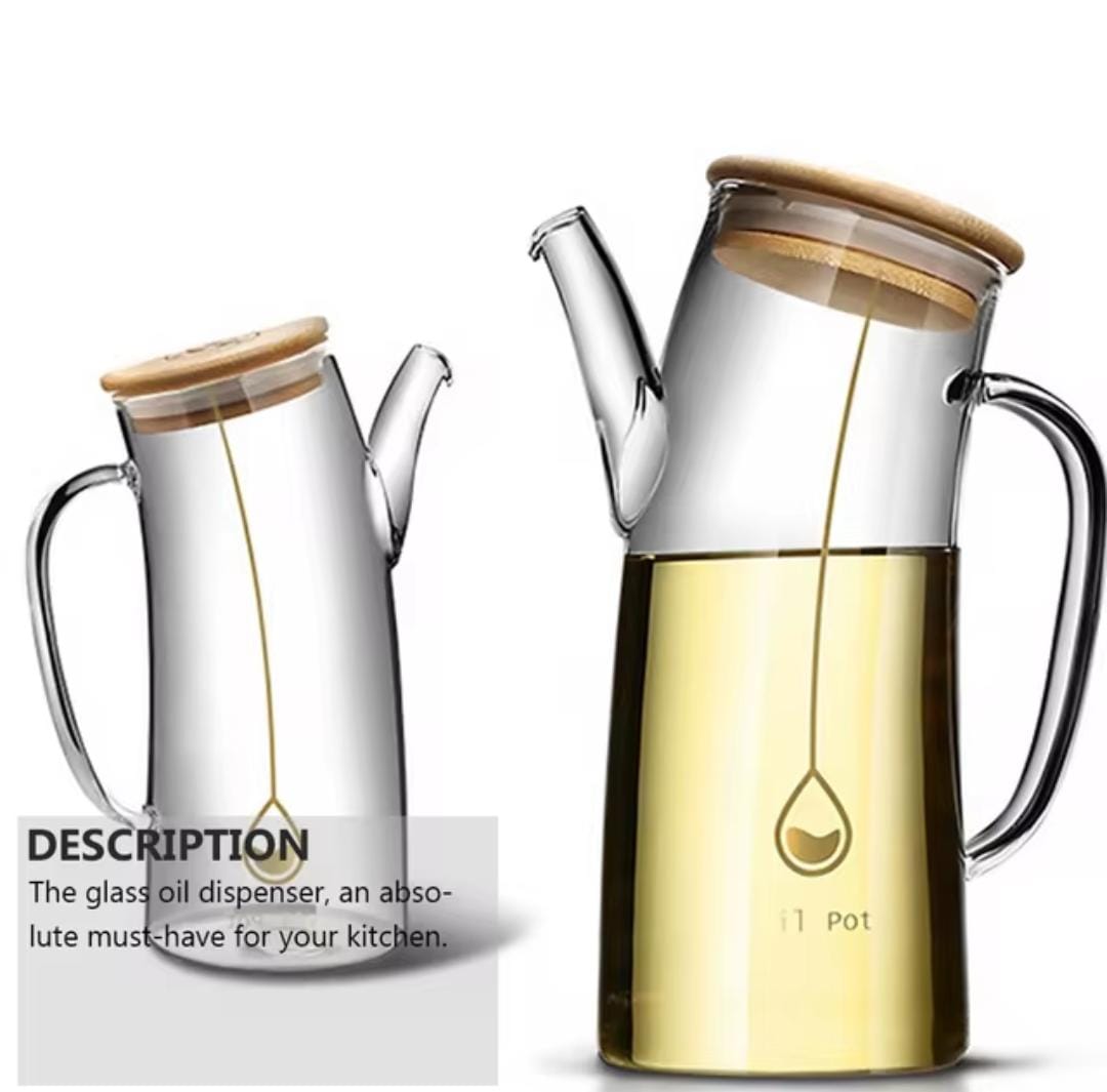 Mnm Box Deals | 1L Borosilicate Oil Jug W/ Bamboo Lid 1L Borosilicate Oil Jug w/ Bamboo Lid - Image 4