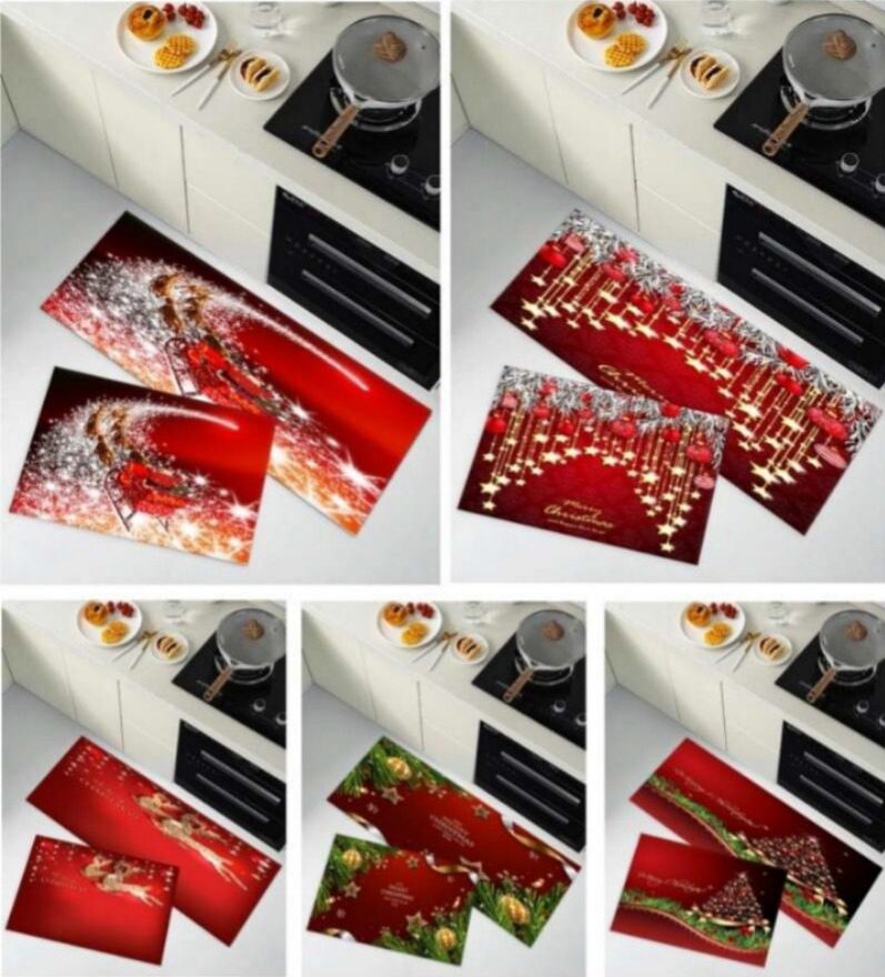 2 Piece Christmas Kitchen Mats