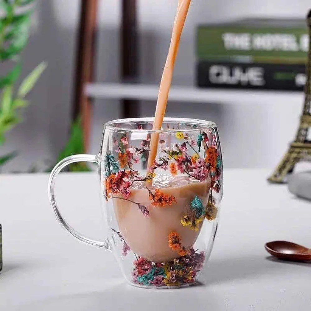 Mnm Box Deals | Double Wall Cute Flower Mug 350Ml Double Wall Cute Flower Mug 350ml - Image 6