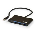 MnM Box Deals | Port USB Type-C to 3 x USB3.0 and 1 x Type-C PD 30cm 4 Port Hub - Black