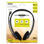 MnM Box Deals | Port Stereo Headset with Mic with 1.2m Cable|1 x 3.5mm|Volume Controller - Black