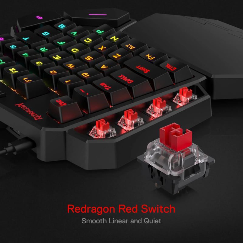 Mnm Box Deals | Redragon Diti Elite Pro One-Handed Rgb Wireless Mechanical Gaming Keyboard - Black REDRAGON Diti Elite Pro One-Handed RGB Wireless Mechanical Gaming Keyboard - Black - Image 5
