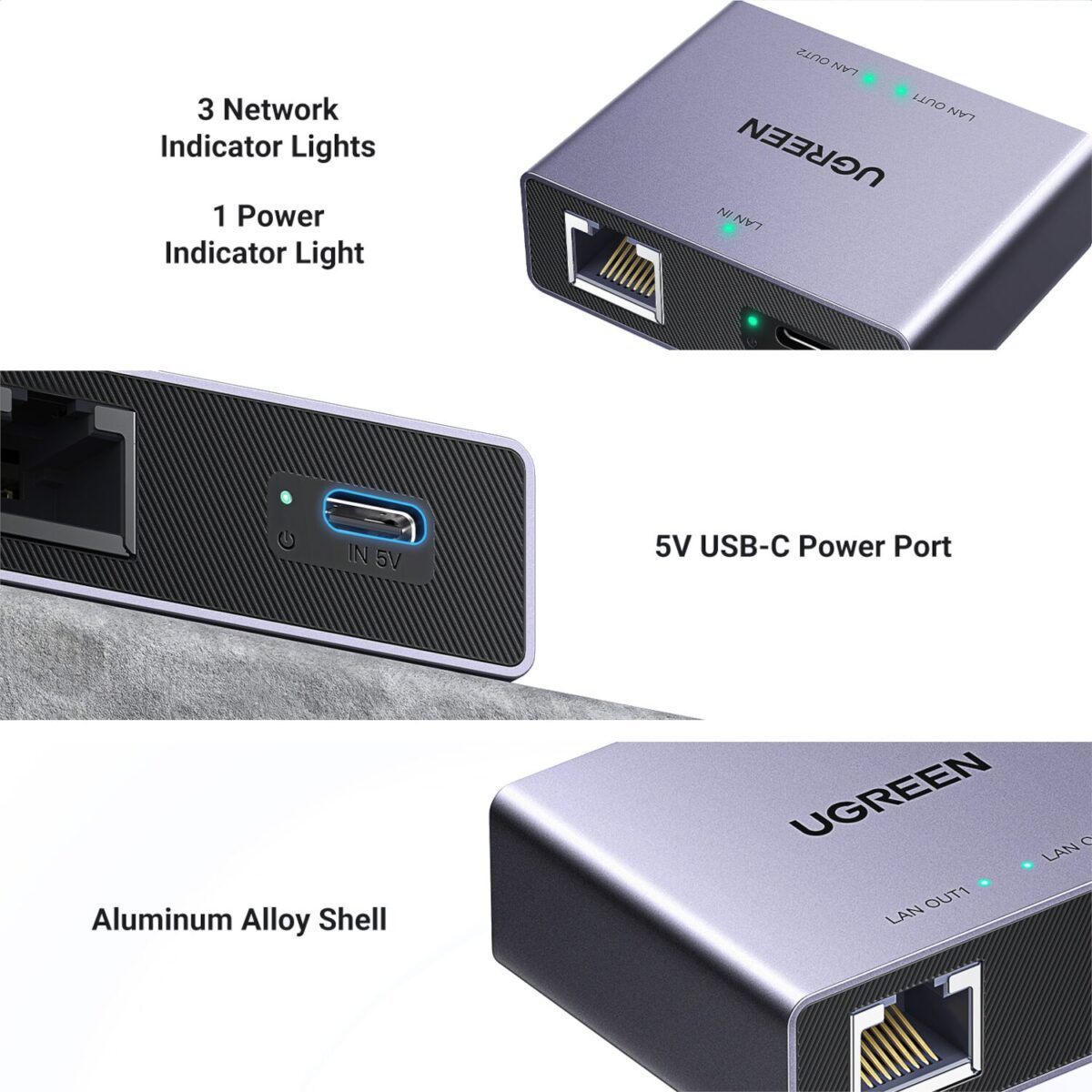 Mnm Box Deals | Ugreen 1-To-2 Gigabit Ethernet Splitter, 1000Mbps Lan Network Adapter UGREEN 1-to-2 Gigabit Ethernet Splitter, 1000Mbps LAN Network Adapter - Image 3