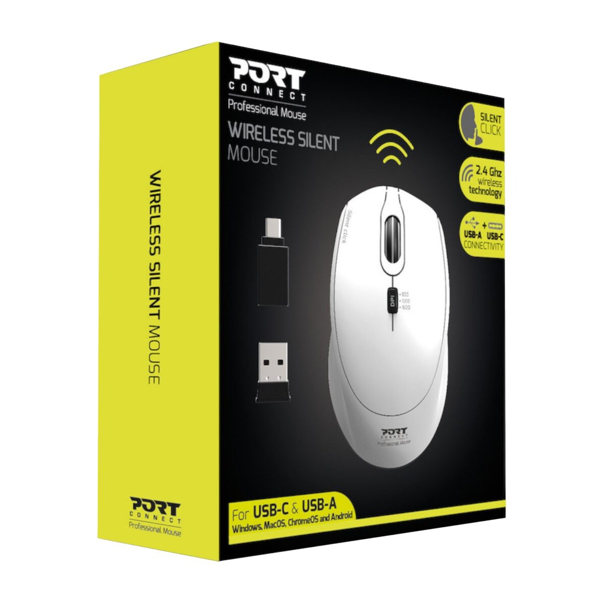 Mnm Box Deals | Port Connect Silent 1600Dpi 3 Button Wireless Mouse - White Port Connect Silent 1600DPI 3 Button Wireless Mouse - White - Image 4